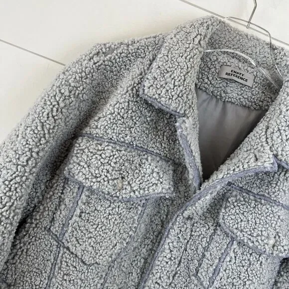 Smiley Sherpa Jacket Cashmere Rabbit Hair Men's Small (fits loose) - Picture 6 of 16